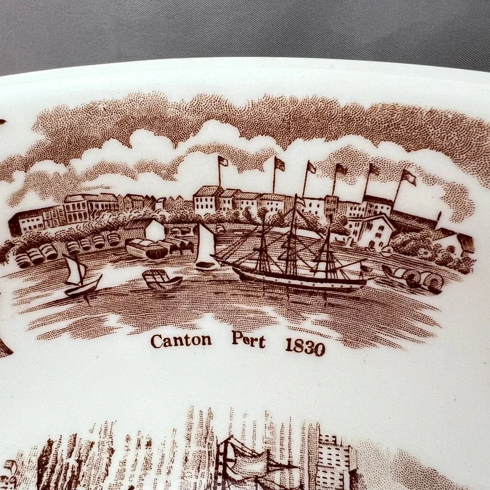 Alfred Meakin Fair Winds Bowl 10in Brown Excellent Historical Maritime